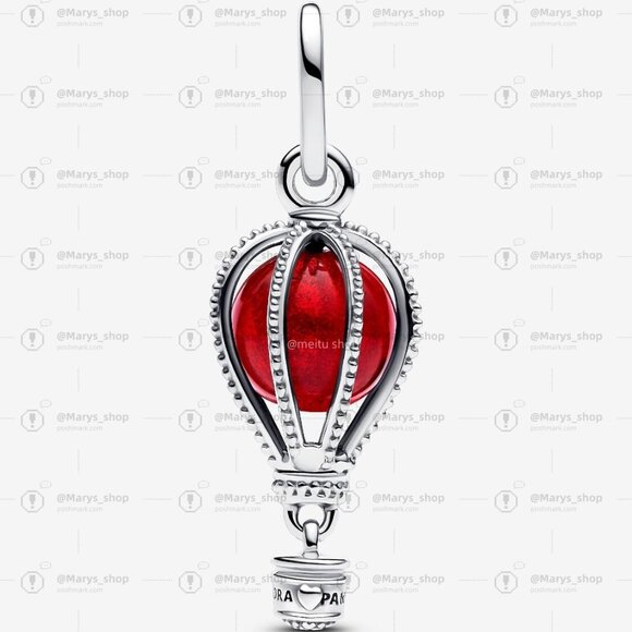 Pandora Hot Air Balloon Murano Glass Dangle Charm - Picture 2 of 6